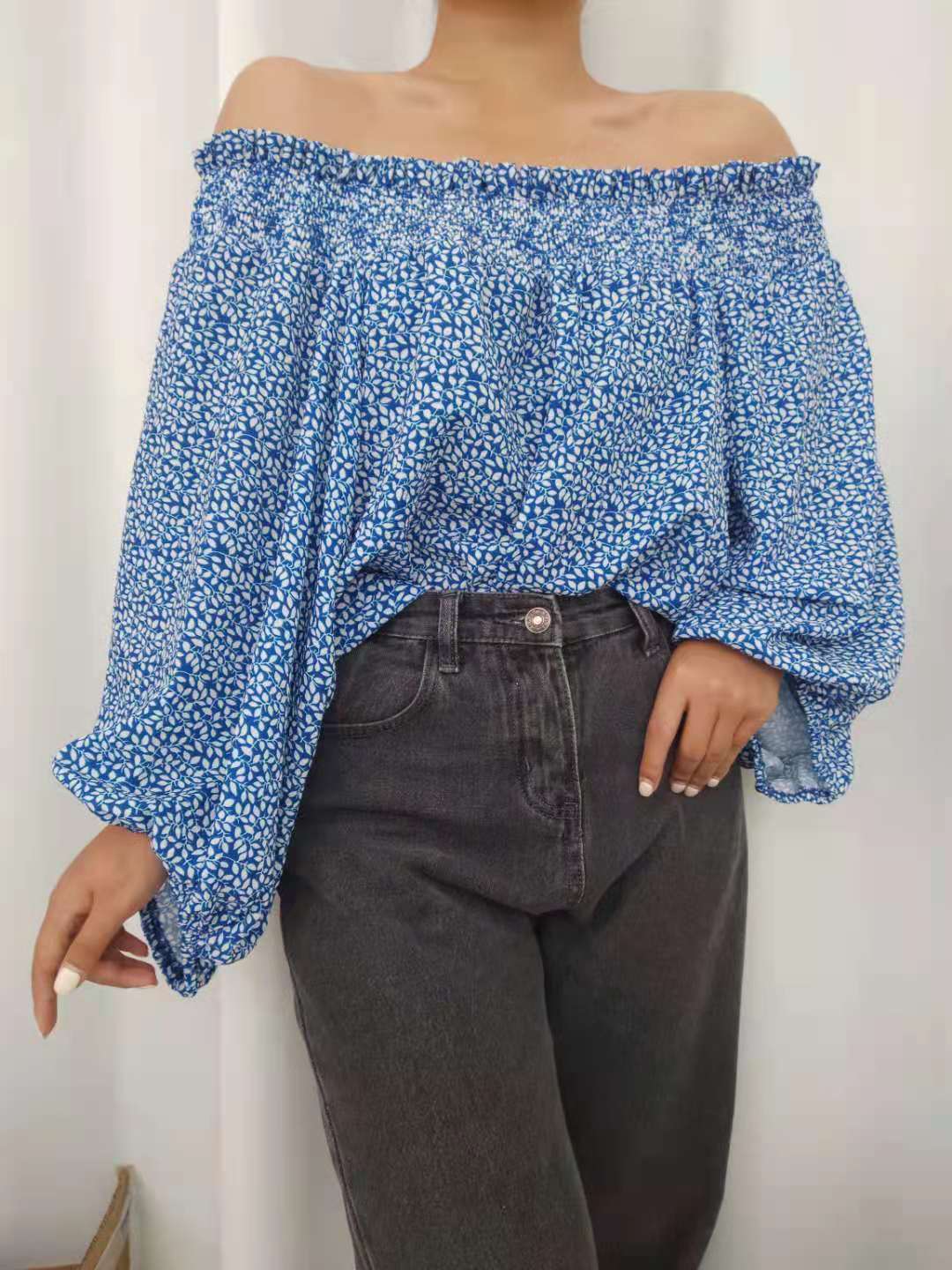 Chemisier Femme Chic Et Élégant - Violet - Manches Longues - Col En V