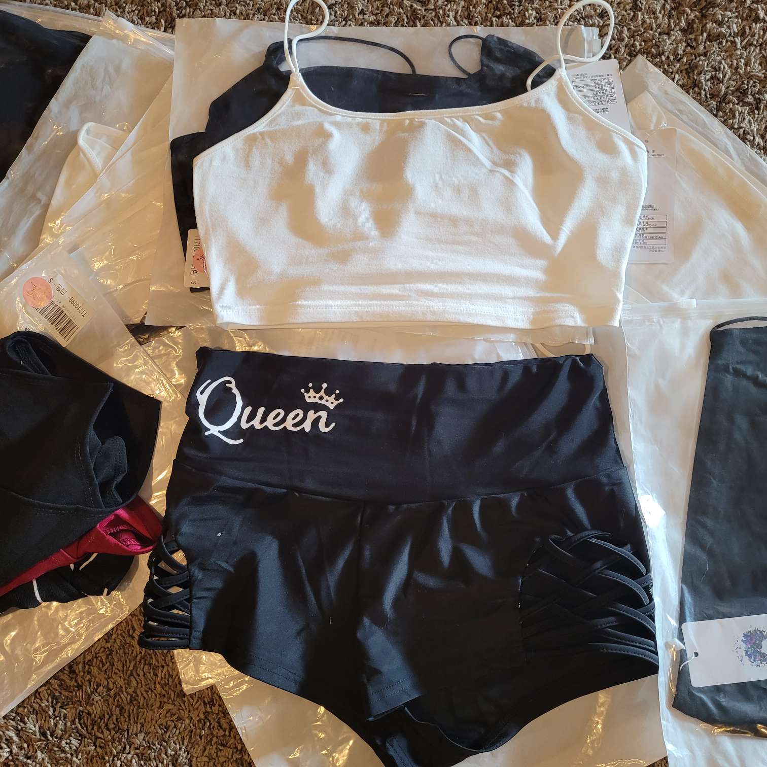 Cutout High-Waisted Printed Shorts