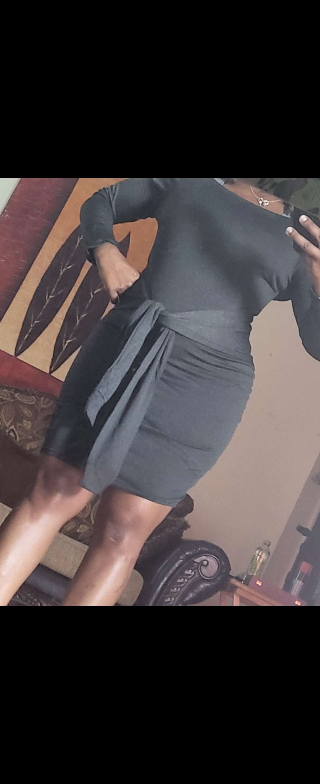 Off Shoulder Long Sleeve Bodycon Dress