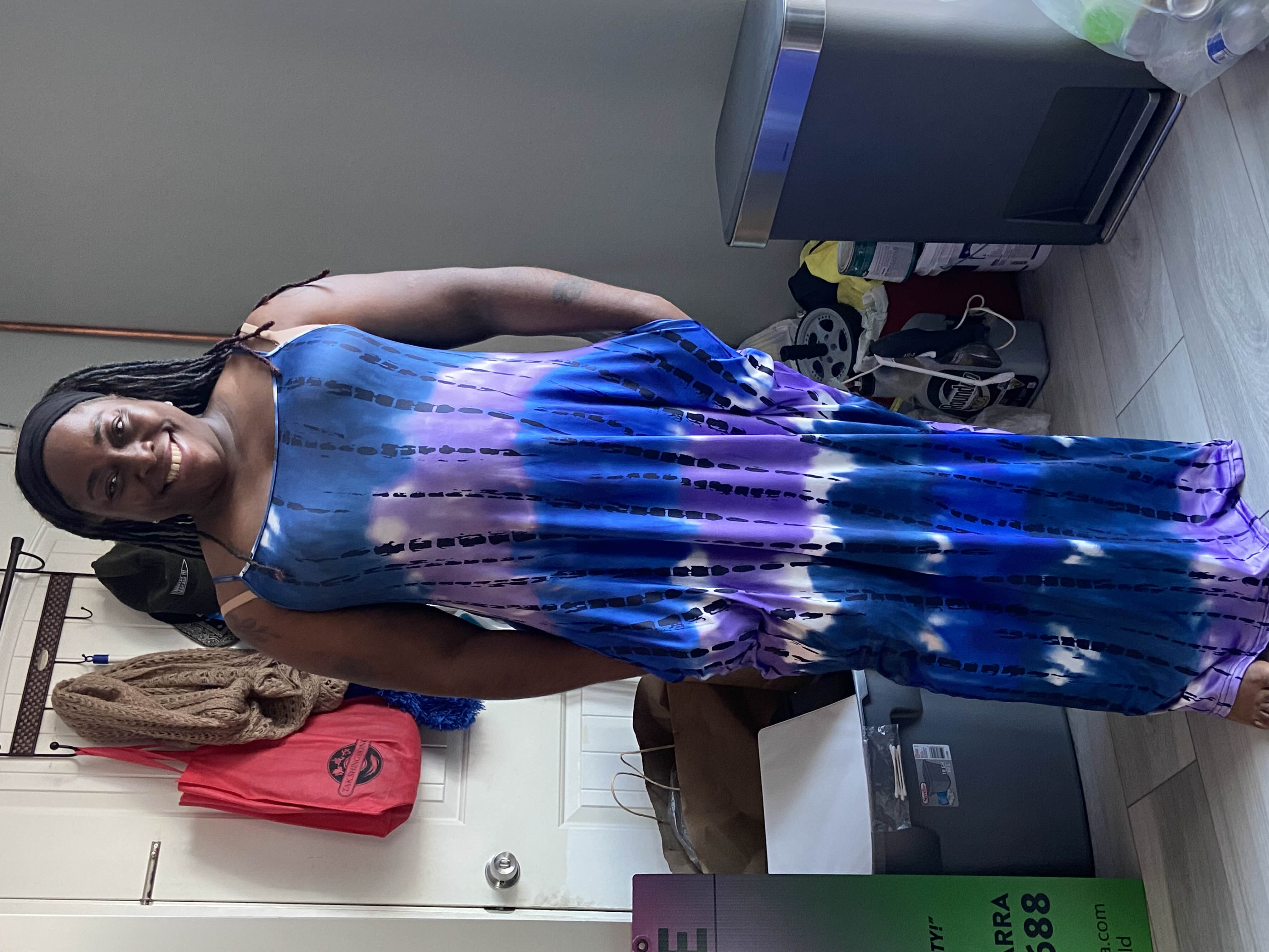 ADORA Print Spaghetti Strap Maxi Dress
