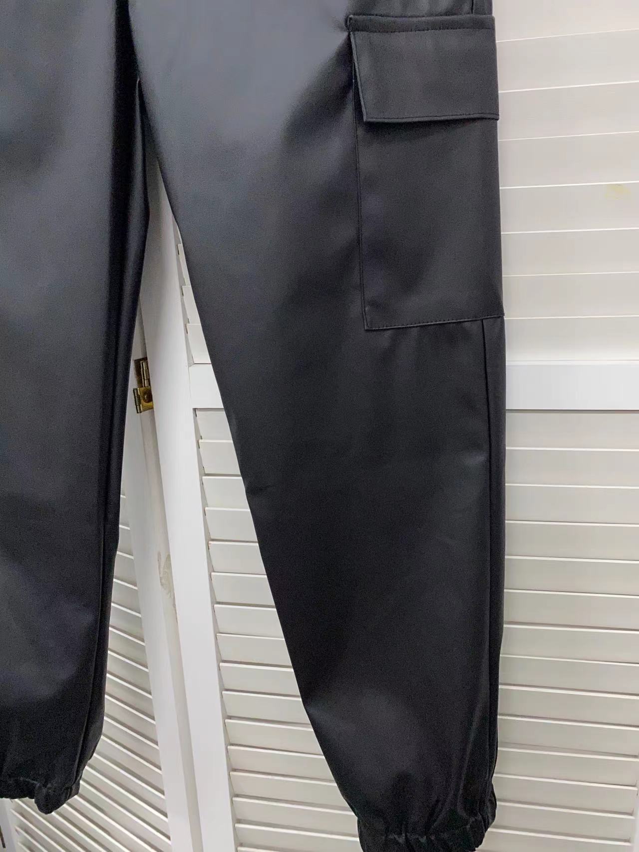 Tapered Cuffed Leather Pants