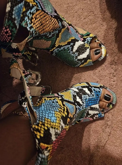 arellis snakeskin chunky trainers