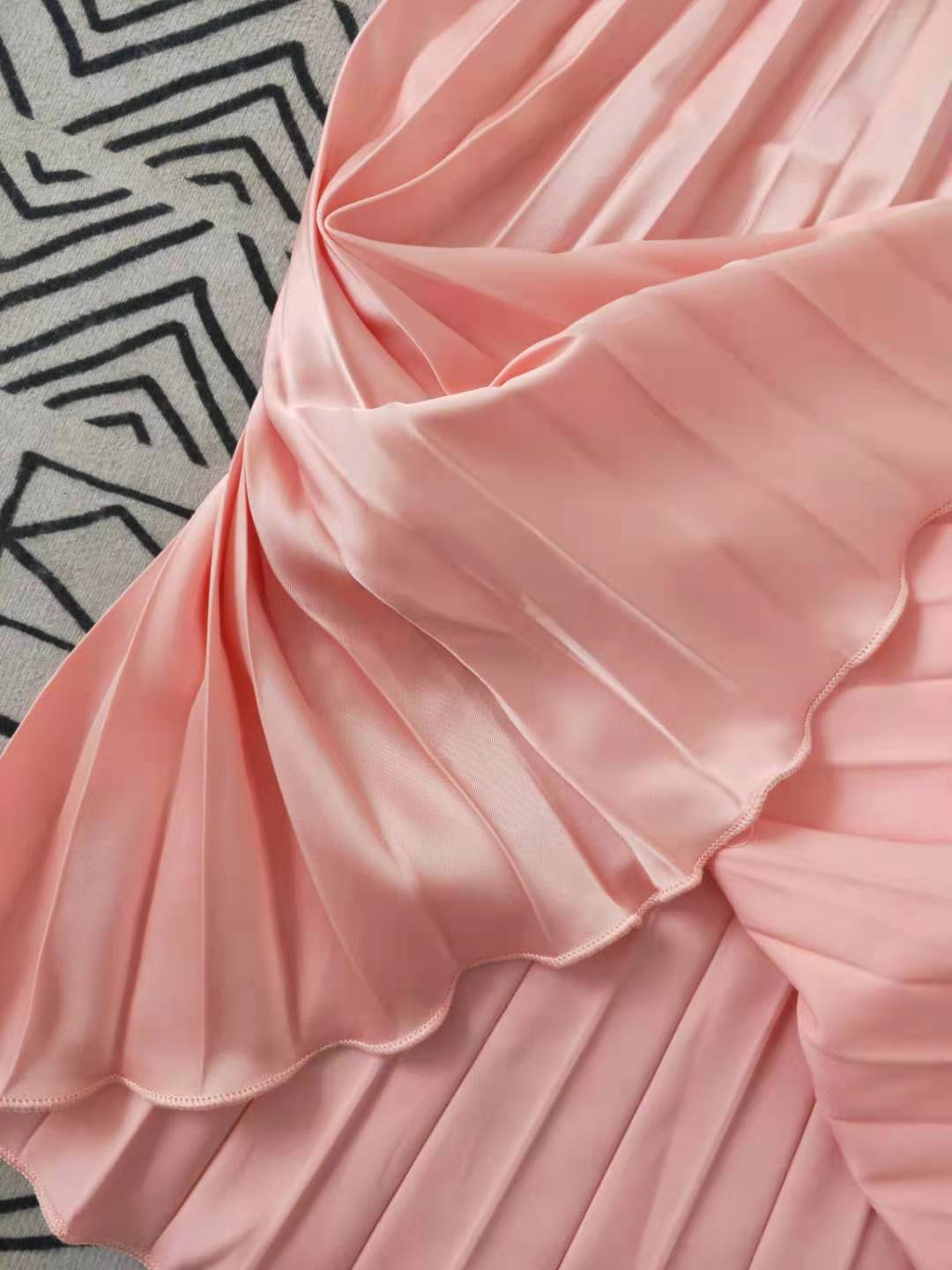 Marble Print Crop Tank Top & Pleated Skirt Set