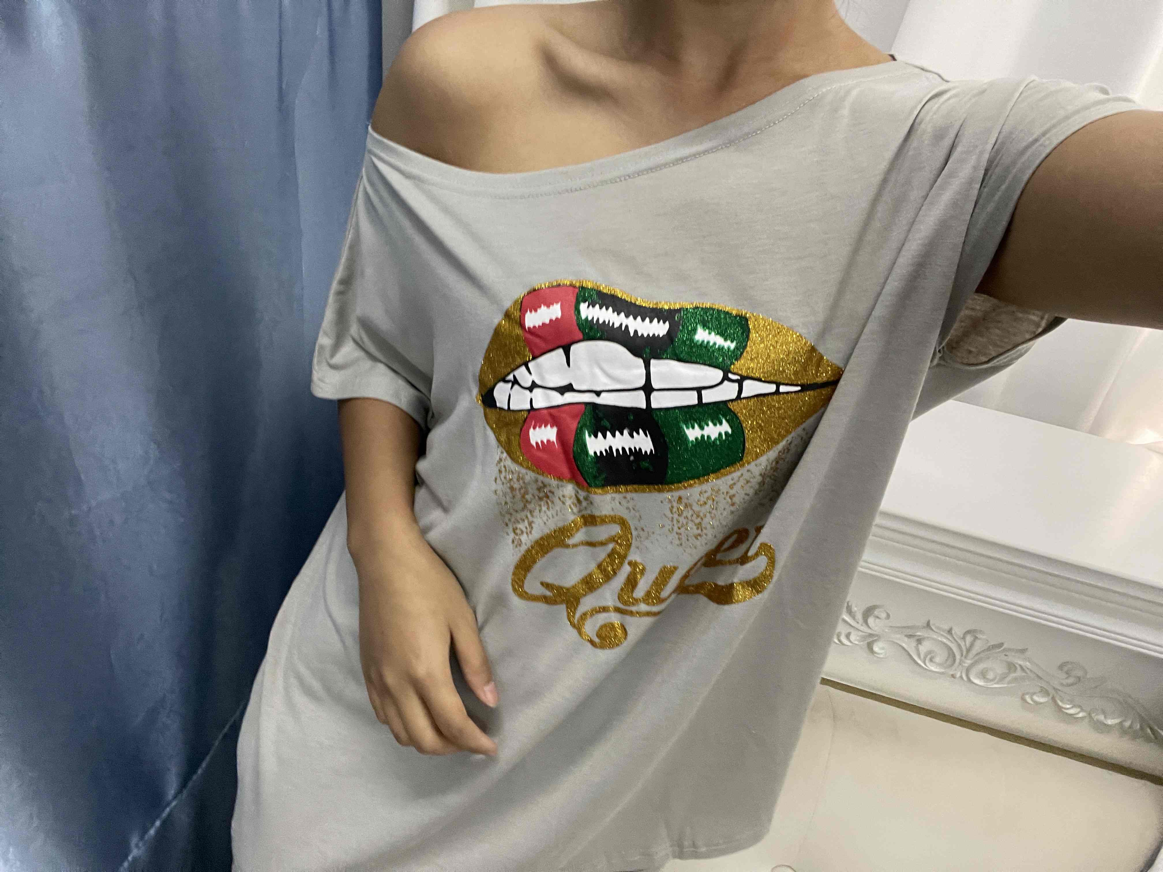 Lip Letter Print Casual Top & Shorts Set