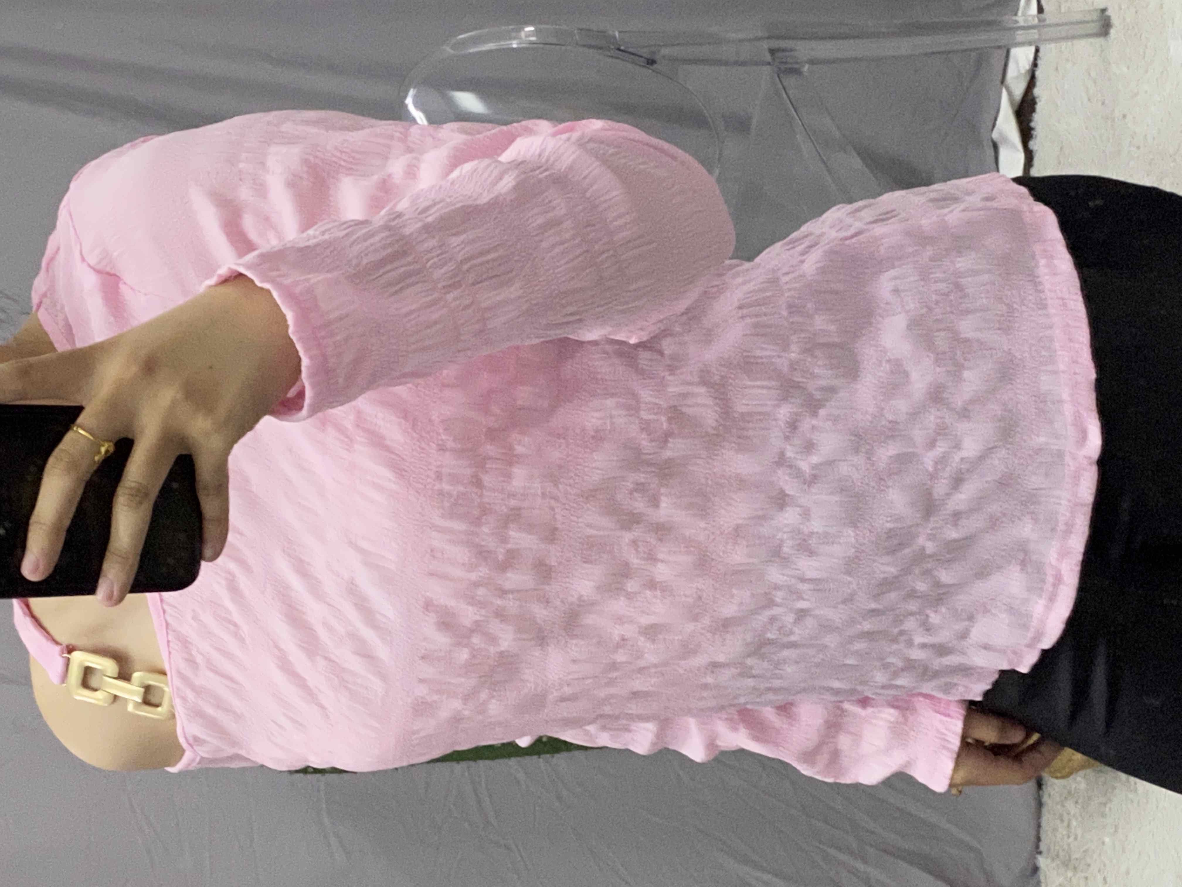 Printed Lantern Sleeve Button-Up Shirt