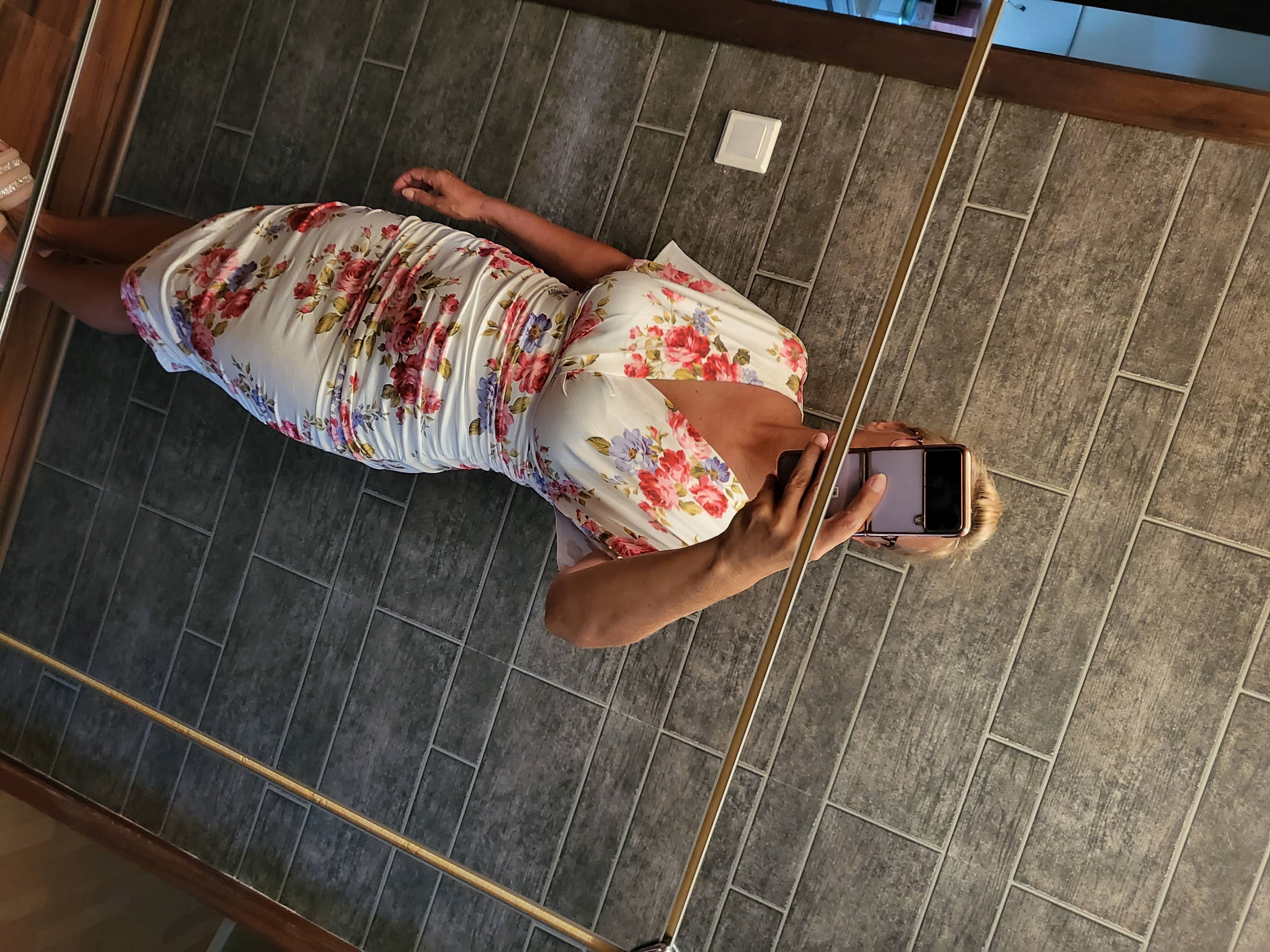 ADORA Batwing Sleeves Floral Dress