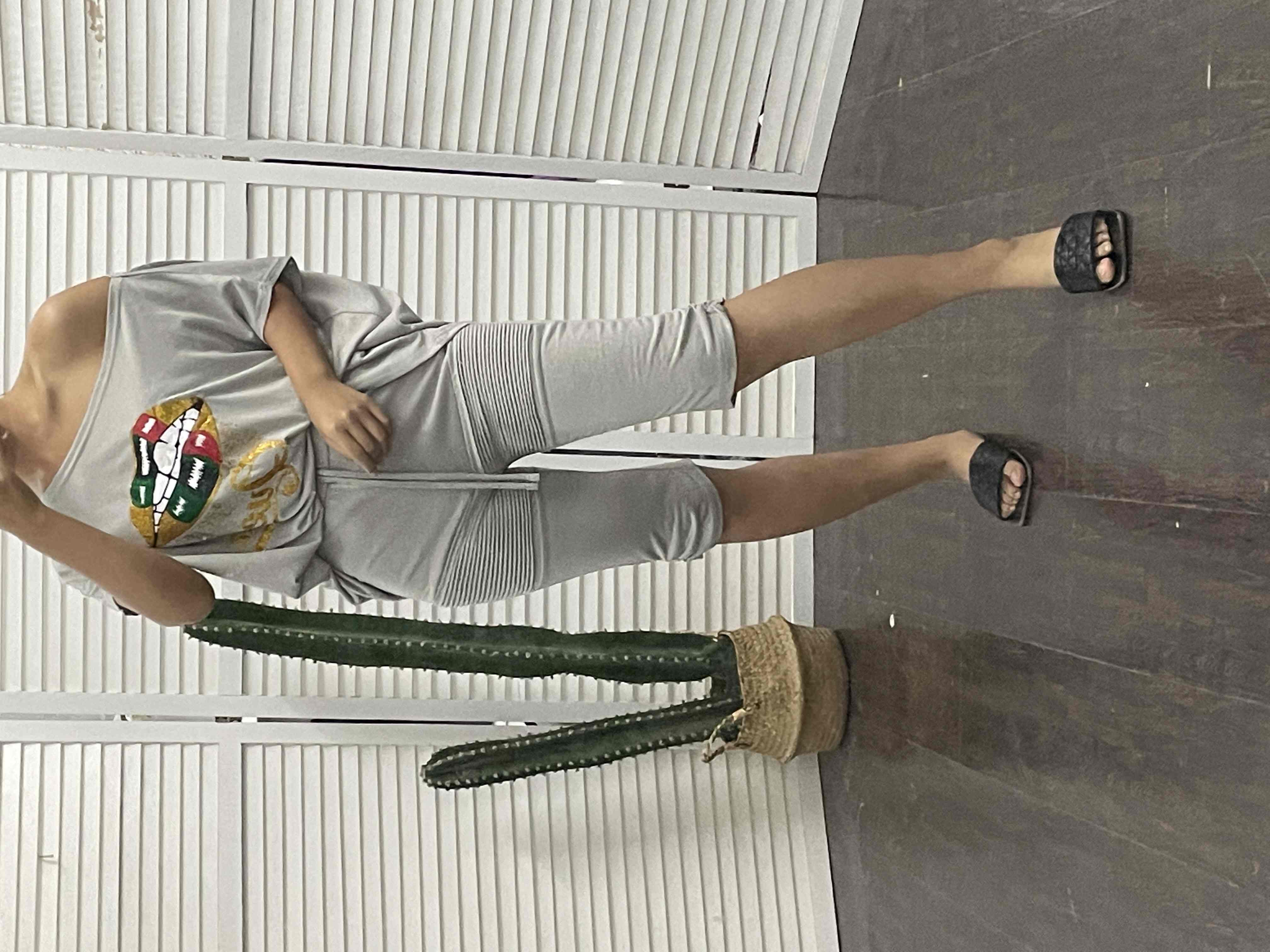 Lip Letter Print Casual Top & Shorts Set