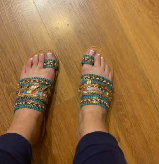 Ethnic Boho Style Toe Ring Slippers