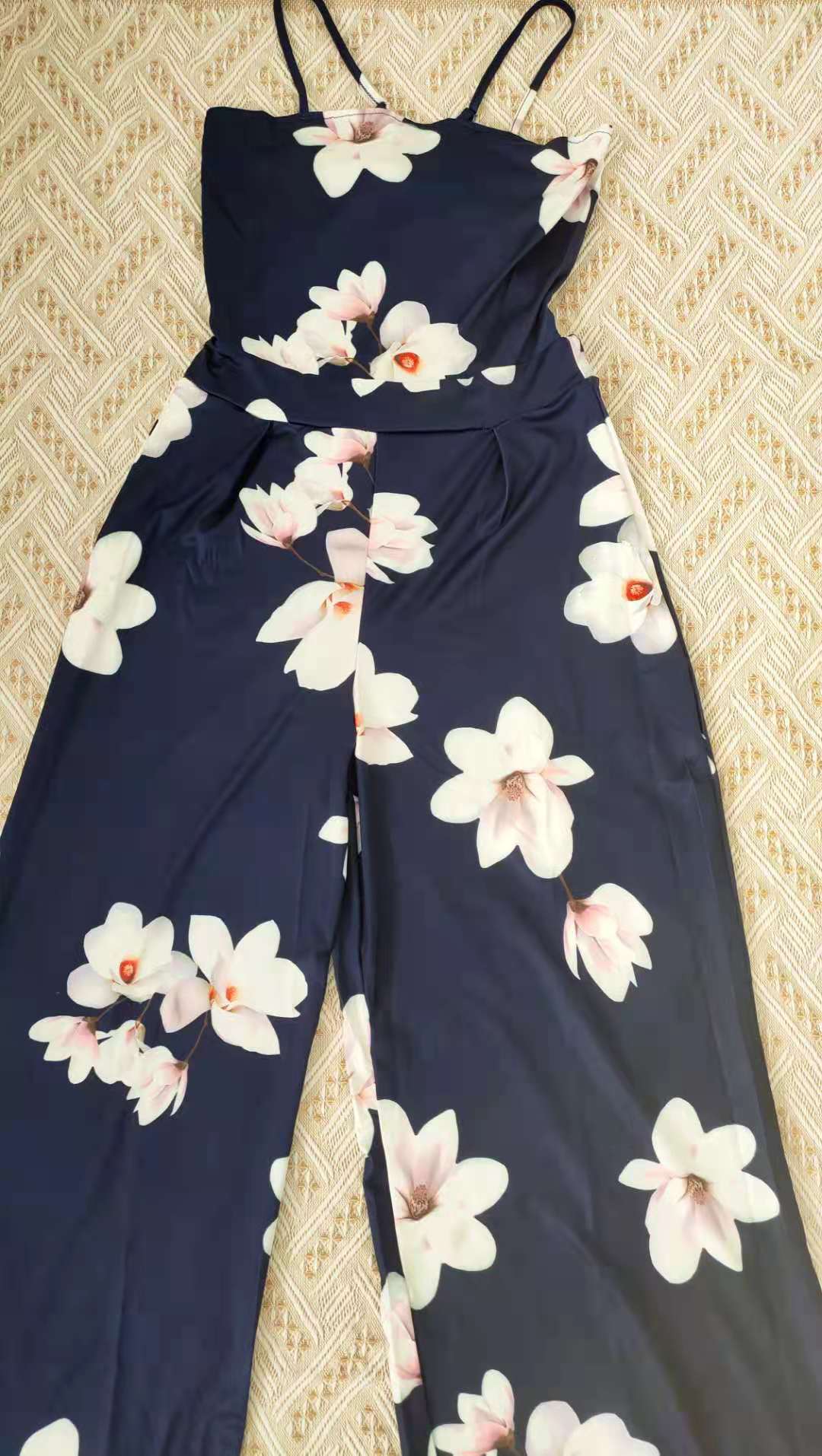 Floral Spaghetti Strap Wide Leg Jumpsuit