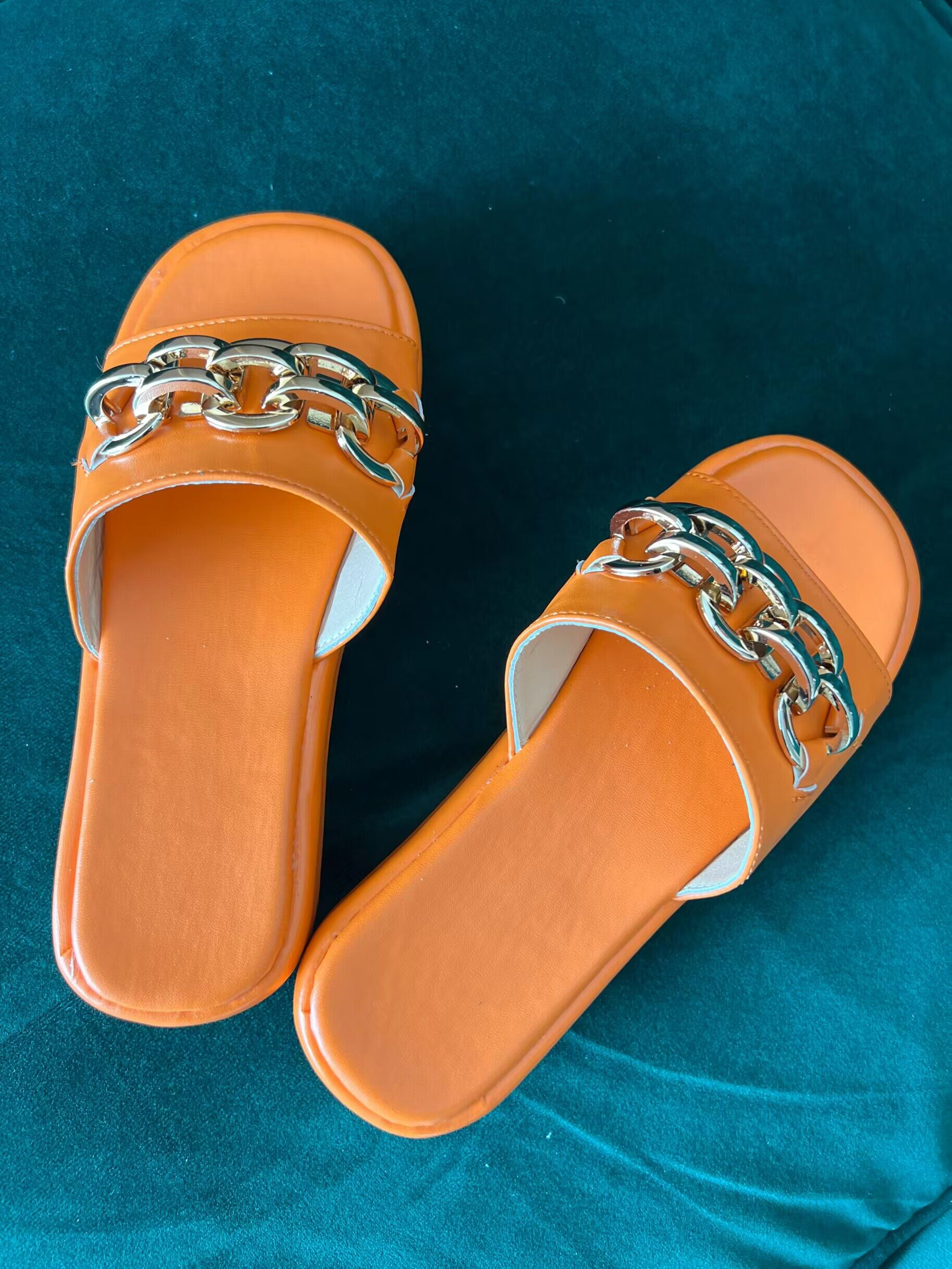 Chain Decor Summer Beach Muffin Slippers