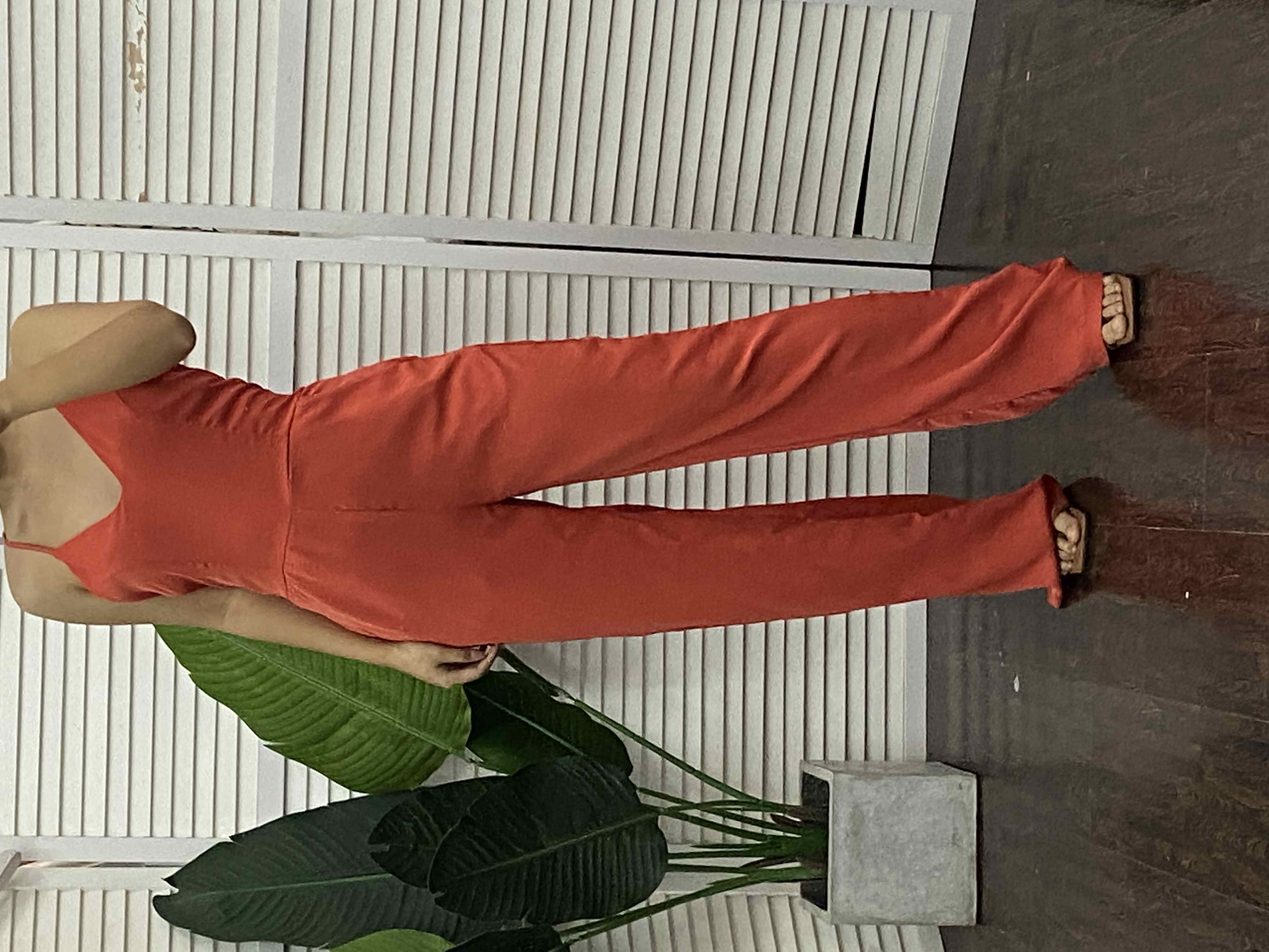 Elastic Waist Playsuit Plain Sleeveless Wide Leg Long Jumpsuit