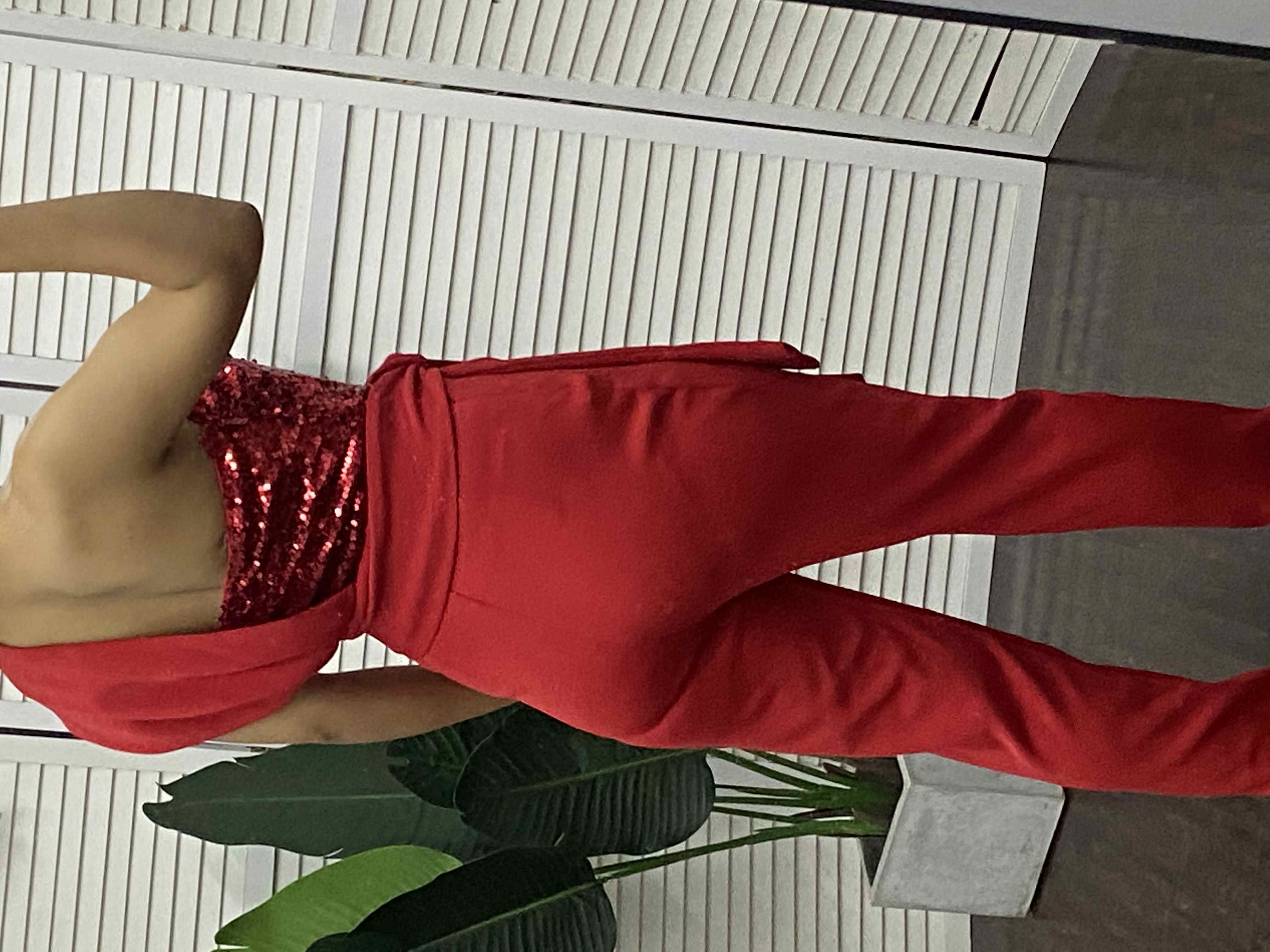 One-Shoulder Party Girls Jumpsuits with Sequins & Feather main image 1