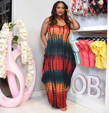 ADORA Print Spaghetti Strap Maxi Dress main image 1