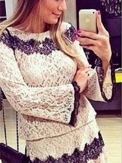 Vestido delgado del coctel del sudor de la manga larga de la cintura alta del cordón atractivo de las mujeres