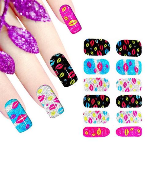 Naisten Huulet Tee tee-se-itse kiiltävä tarra Nail Art Tarrat Kynnet Huulet Kynsityökalut Manikyyri