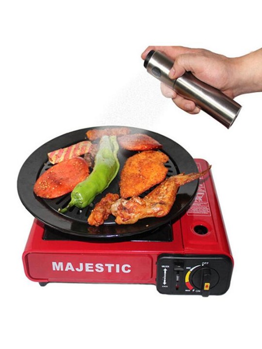 Silver rostfritt stål Olivpump Spraying Oil Bottle Sprayer Can Oil Jar Pot Tool Can Pot Cookware Kitchen Tools