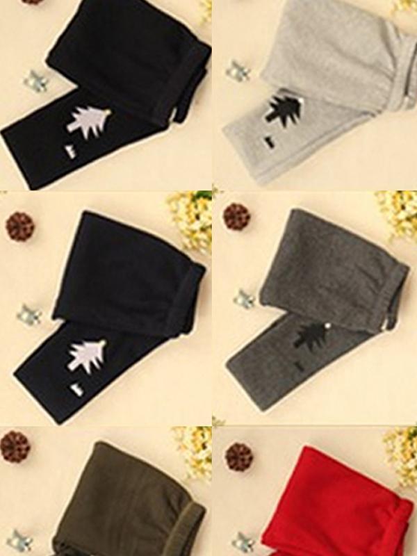 Haust Ný tíska Skógur Jólatré Prentun Leggings Vetur Hlýr Teygjanlegur Grunnur Litur Xmas Leggings