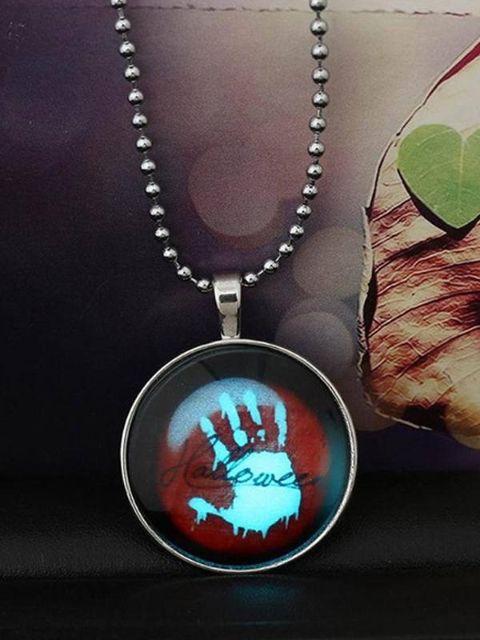 Christmas Halloween Bloody Hånd lysende halskæde Pendant Nat lys Glow In Dark Gaver smykker