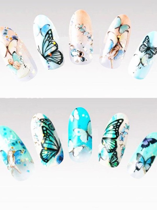 Women&#39;s Watermark Schöne Schmetterling Aufkleber Nail Art Decals Nägel Wraps Nail Tools Maniküre