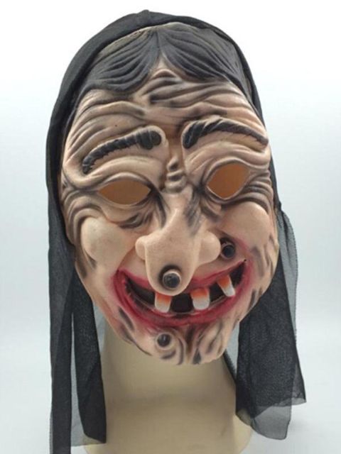 Konstig gammal kvinnas ansiktsmask Halloween Dance Party Använd tillbehör
