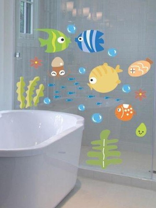 Tropische Fische Bubble Wandaufkleber Kinderzimmer Kinderzimmer Küche Badezimmer Wandtattoo
