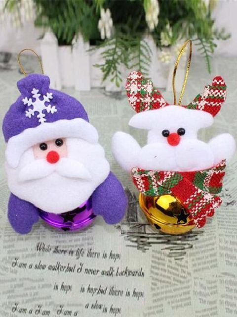 Décorations de Noël Ornements d&#39;arbre de Noël Accessoires Santa Deer Bonhomme de neige Poupée avec cloche Petit cadeau de Noël