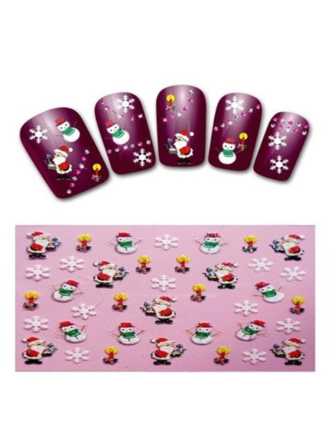New Nail Art Aufkleber Aufkleber Weihnachten Weihnachtsmann / Schneemann / Schneeflocken Design 3D Nagel Aufkleber Französisch Maniküre DIY Tools