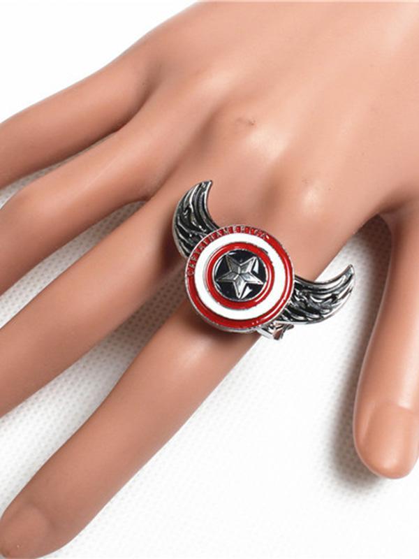 Ný tíska Flott Unisex The Avengers Captain America Star Shield Persónuleikahringir