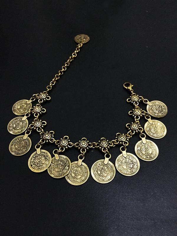 Retro tískukvenna tískupeningamynt armband Skartgripir Aukabúnaður Stelpukeðja