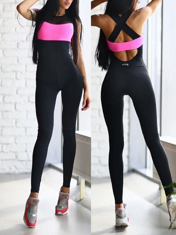 Dry Dry Quick Tank Rompers Líkamsræktarstöð Íþróttir Ermalaus Singlet Jumpsuit til þjálfunar