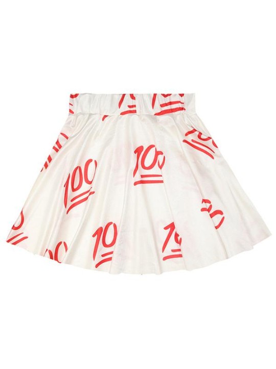 Sommer-Art-Faltenrock Emoji-Druck 100 perfekte Kerbe-Muster-Kurzschluss-Rock-Mode-Miniröcke