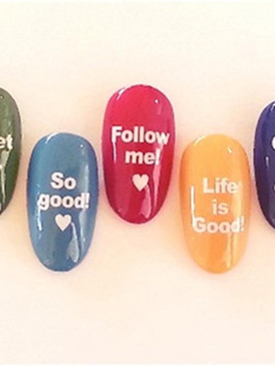 Marca de agua blanca de las mujeres hermosas letras pegatina Nail Art calcomanías uñas envuelve herramientas de uñas manicura