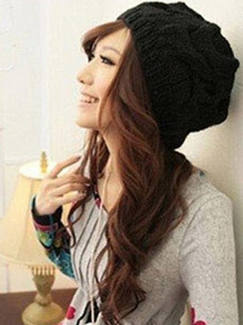 Nytt mode Höst &amp; Vinter Hot Sälja Ananas Keps Stickning Mössa Dam Twist Ren färg Manuell Ull Hatt