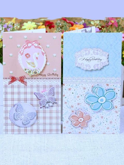 Tarjetas de felicitación del feliz cumpleaños Tarjetas plegables Postales Mejores deseos para los regalos de los amigos (enviar por al azar)