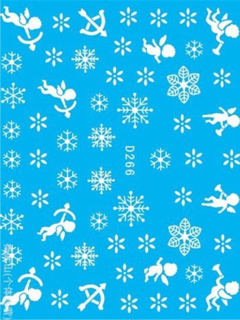 Regalo de Navidad Nieve Marca de agua Esmalte de uñas Pegatinas Manicura