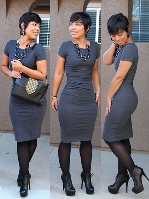 Kvinnors heta försäljning Shoer ärm Slim Bodycon Casual Pencil Dress Office Lady Nightclub Wear