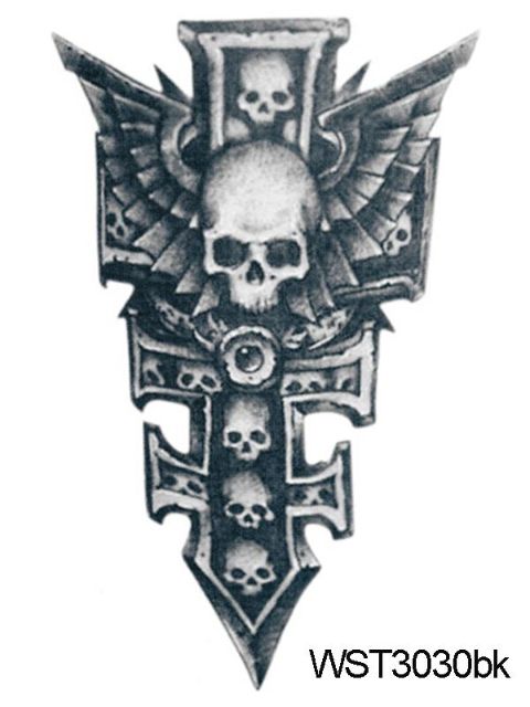 Crâne / plume / flocon de neige / fleurs motif frais autocollants de tatouage imperméables décalcomanies tatouage temporaire