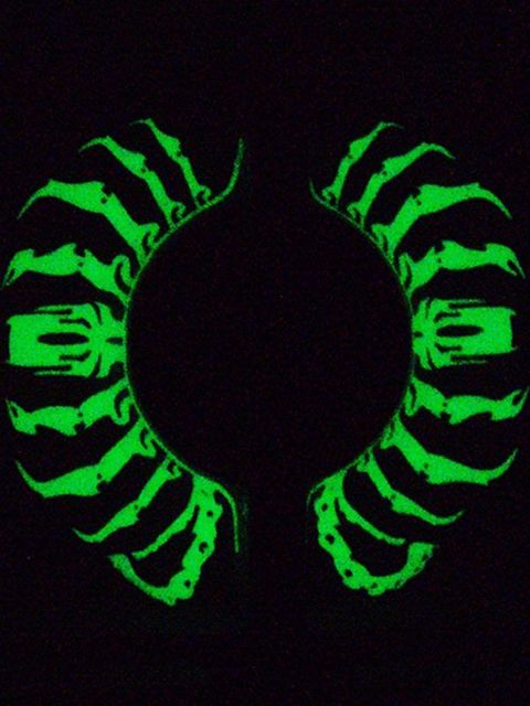 Moda feminina Criativo Maquiagem Beleza Cosméticos Corte De Papel Arte Fluorescência Luminosa Esqueleto Do Crânio Padrão Cílios Falsos Para O Partido Diário