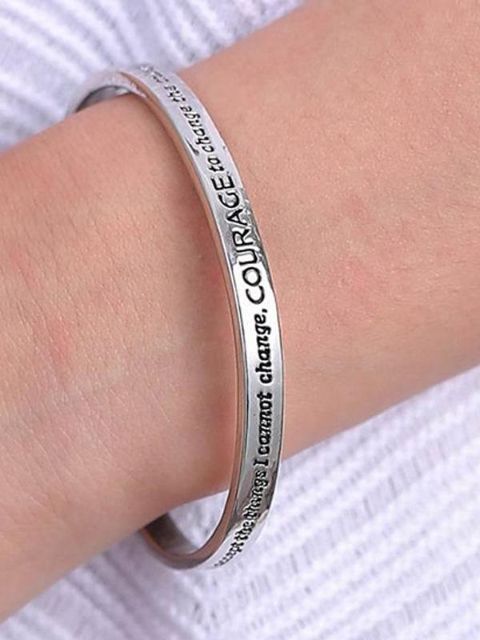 2015 Moda Moda Simples Charme Letras Esculpidas Pulseira Cuff Bangle Para As Mulheres Amante da Moda Jóias