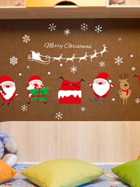 New Year Fashion Diy Window Wall Decor Merry Christmas Wall Sticker Winter Shop Showcase Home Decoration