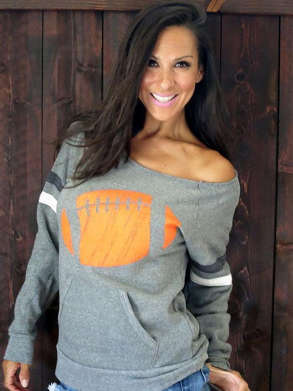 Frauen Herbst Neue Mode Heißer Verkauf Sexy Langarm Tasche Schulter T-shirt Sweatshirt Top