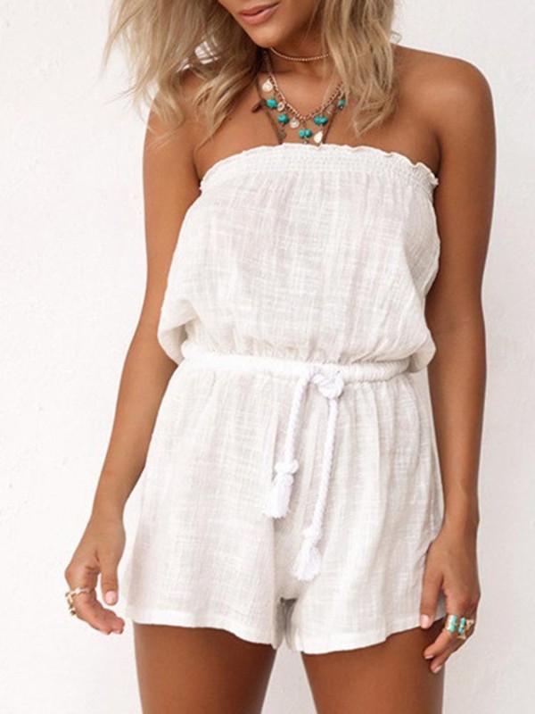 Kynþokkafullur litur, stroplaus Jumpsuit Romper Playsuit Casual Romper