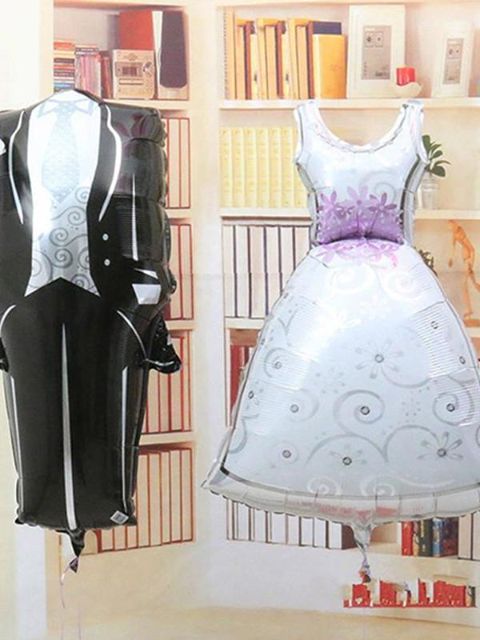 1 STÜCK Große Größe Braut Und Bräutigam Kleid Form Folie Heliumballons Hochzeitsparty Hochzeit Geburtstag Weihnachten Event Dekoration