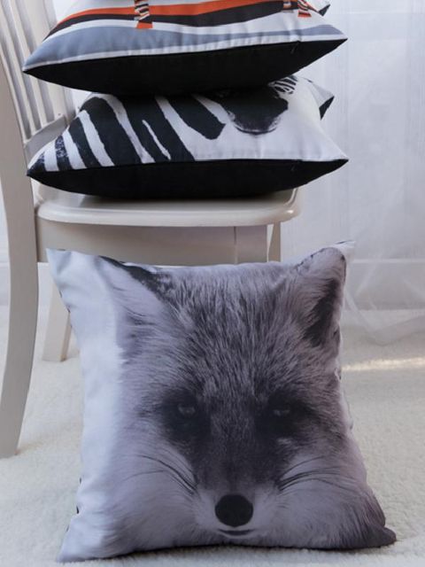 Simple Mode Décontractée Animal Fox Motif Coton Canapé Taie D&#39;oreiller Housse De Coussin De Voiture