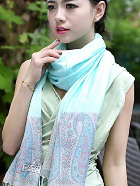 Nova Moda Retro das Mulheres Outono Inverno Macio Longo Caju Borlas Quente Cachecóis Xaile