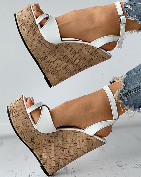 peep toe woven sandals