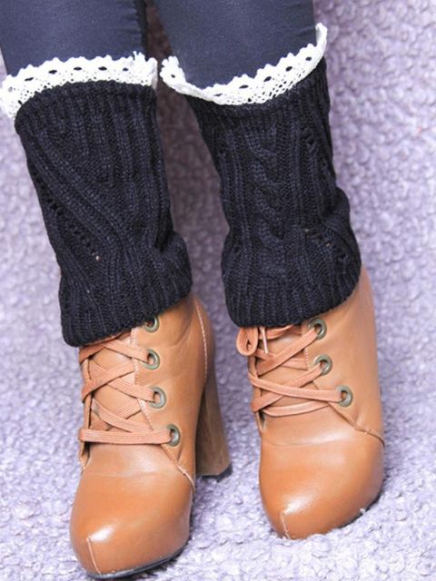 Chaussettes de Style court japonais pour fille haut en dentelle Style Vintage jambières hiver automne mode