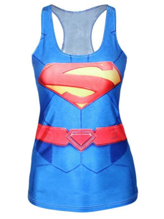 Naisten muoti Superman Digitaalinen printtitoppi Kesä T -paita