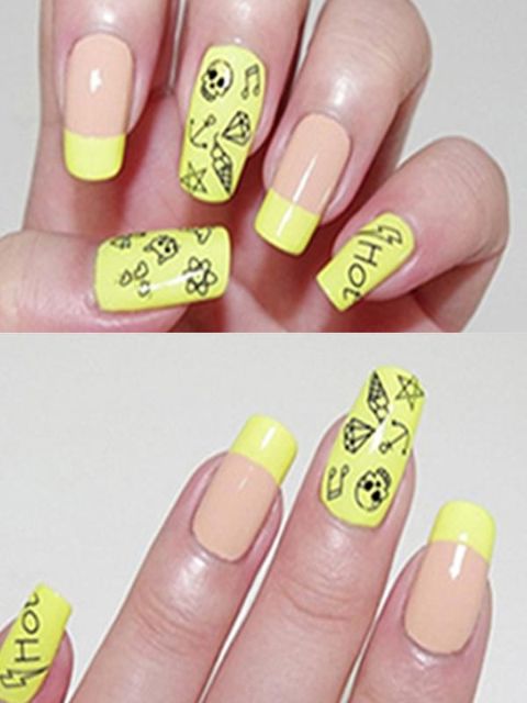 Frauen Watermark Cartoon variieren Muster Aufkleber Nail Art Decals Nails Wraps Nagel Werkzeuge Maniküre