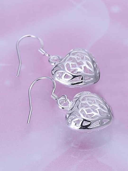 925 Brincos De Prata 925 Sterling Silver Moda Jóias Brincos Brincos Bonitos Pequenos Brincos De Coração Sólido